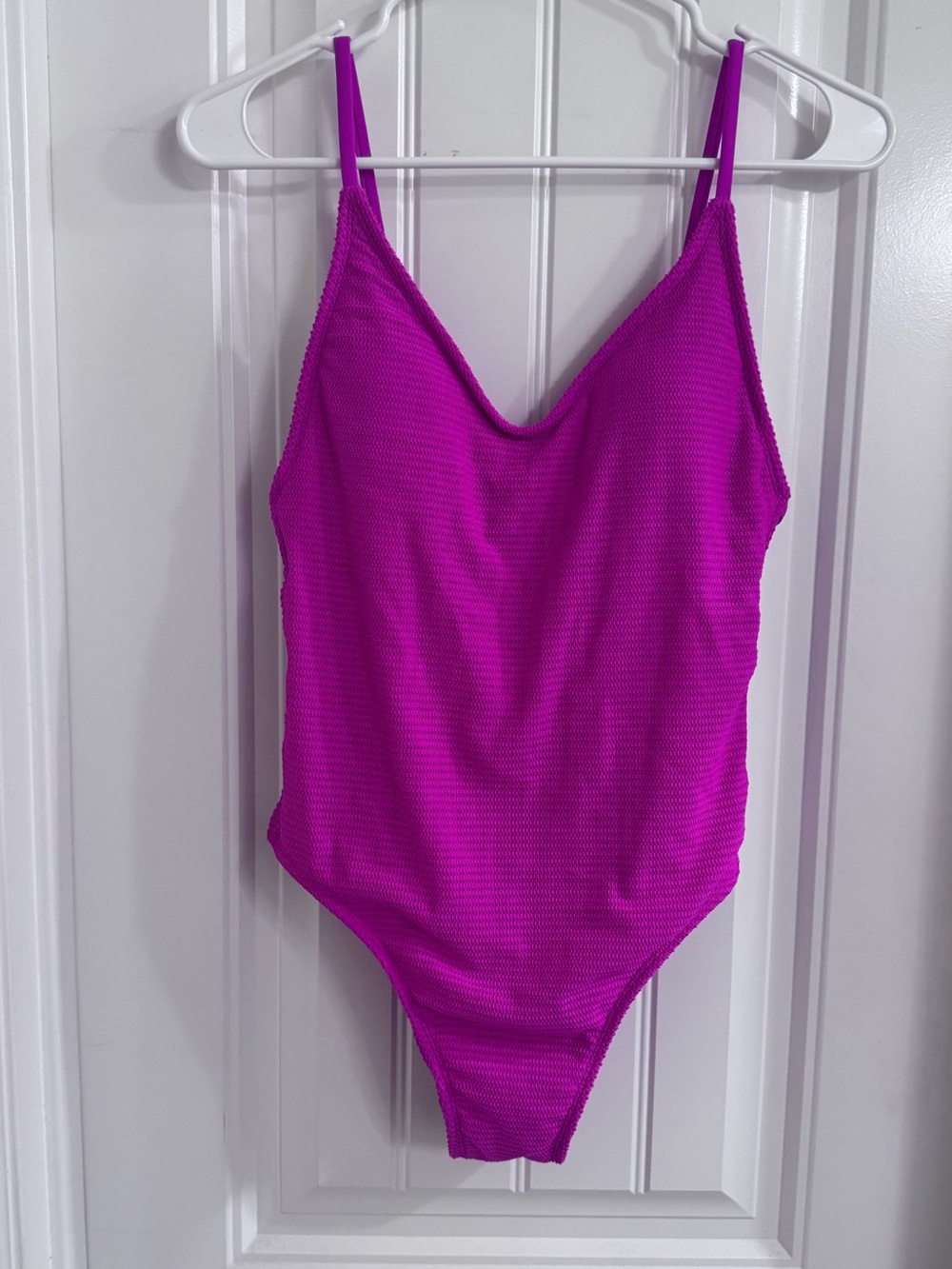 Xhilaration Hot Pink Textured One-Piece Swim